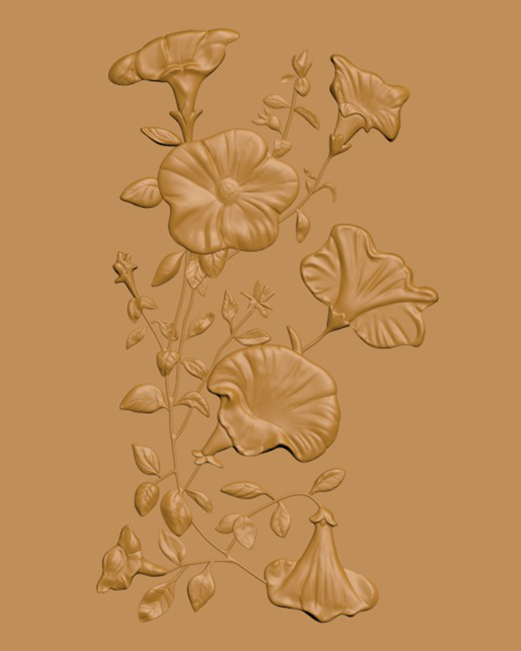 Panneau Mural Sculpté en Bois Naturel