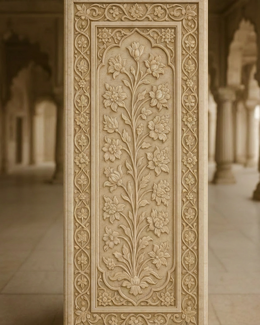 Panneau Mural Sculpté en Bois