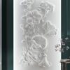Bas-relief floral en plâtre 3D